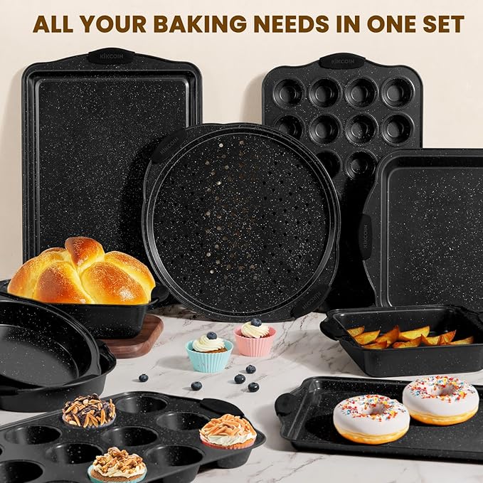 Kikcoin 22 PCS Nonstick Baking Pans Set, Stackable Bakeware Sets - Image 7