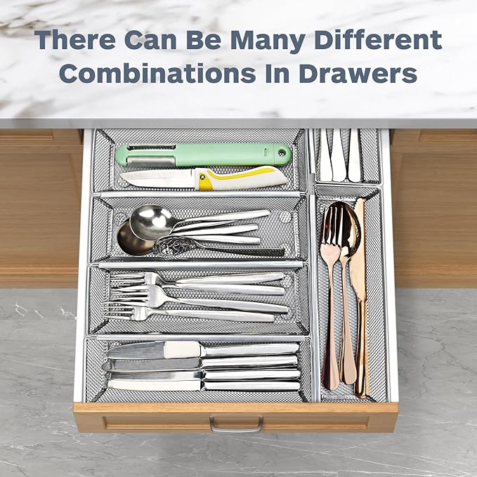 Smgmg Silverware Drawer Organizer, Cutlery Drawer Organizer, 6 Pack Utensil - Image 5