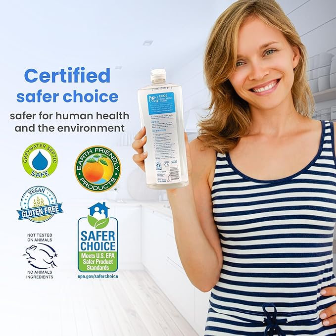 Unscented Dish Soap Liquid Hypoallergenic Cleaning Pack with 1 Natural Sisal Dish Scrub Brush & 2 Unscented Clear Liquid Dishwashing Soap With Biodegradable Formula (3 Items)