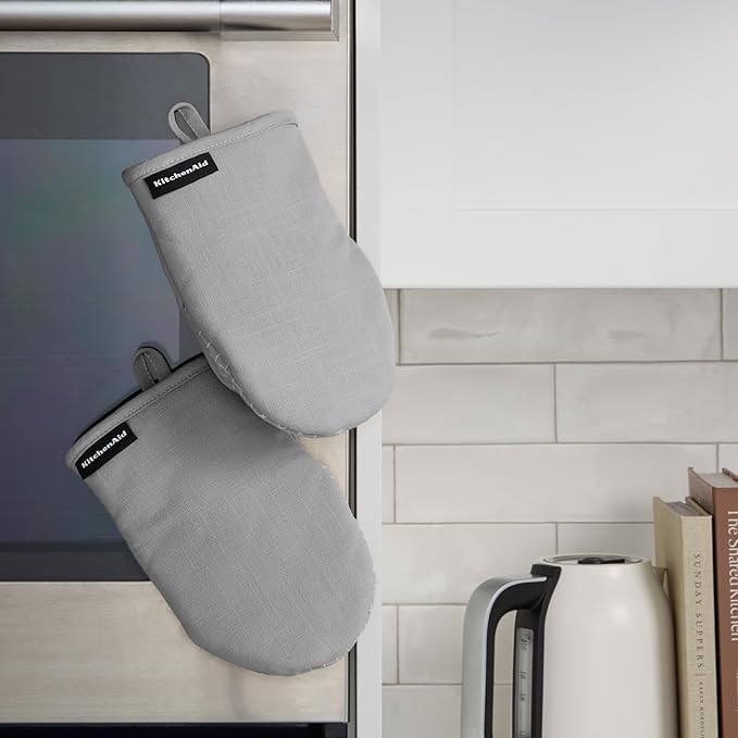 KITCHENAID Gourmet Series Gridlines Mini Oven Mitts 2-Pack Set, Heat Resistant - Image 5