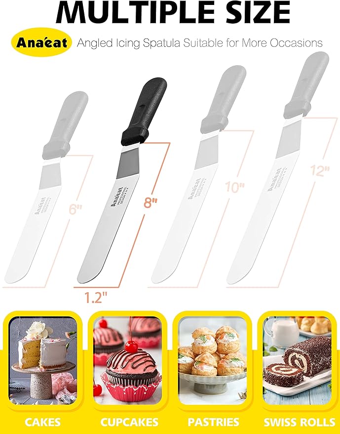 Anaeat Icing Spatula, Professional Cake Angled Offset Spatula - Image 6