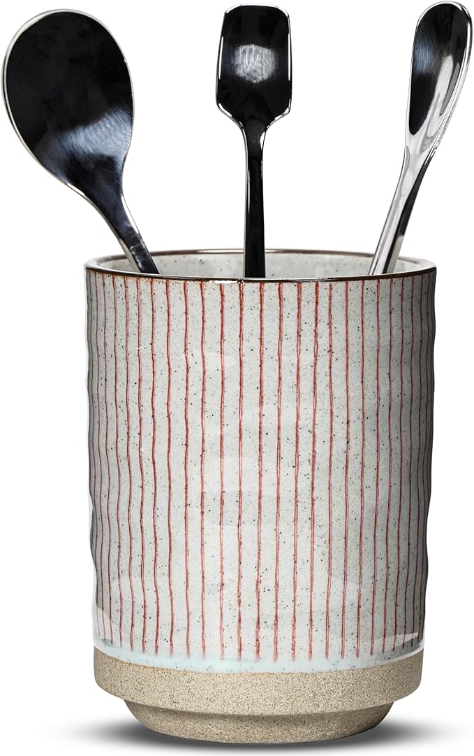Ceramic Spoon Holder for Coffee Bar, Upright Tea Spoon Holder Cup, Coffee by U-TIMES