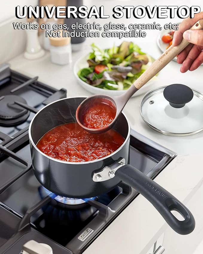 Cook N Home Nonstick Sauce Pan Set 1Qt and 2Qt - Image 5