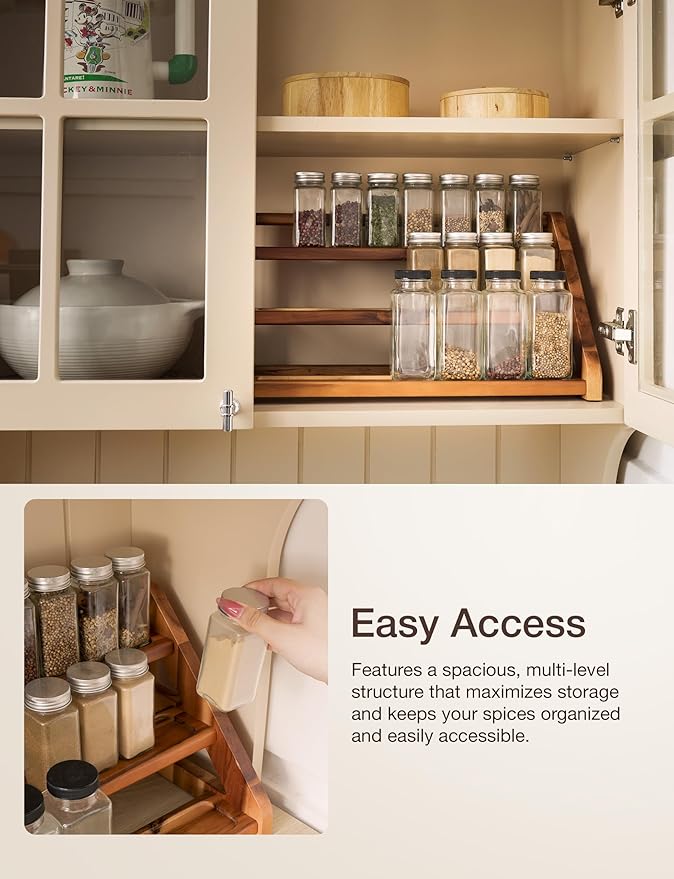 Tinamo Acacia Wood Spice Rack for Countertop - Image 5