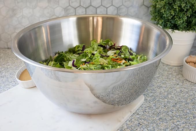 Fox Run Stainless Steel Mixing Bowl, 10.75 Quart Capacity Large Metal Bowl - Image 2