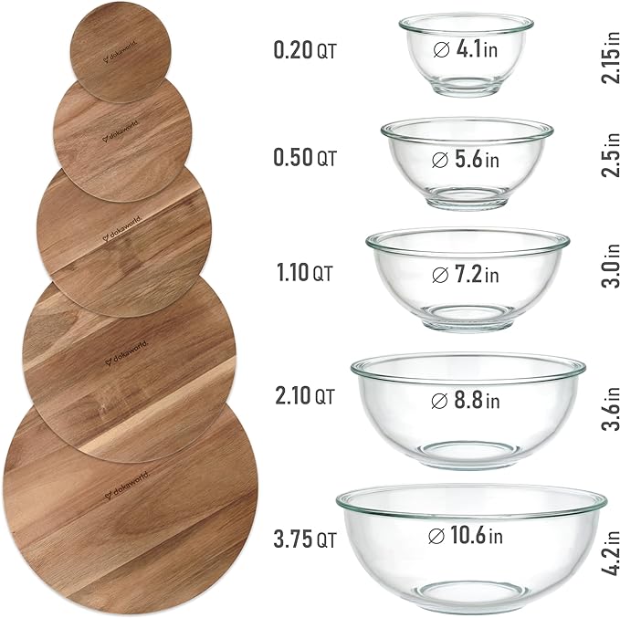 Set of 5 Nesting Glass Bowls - Image 5