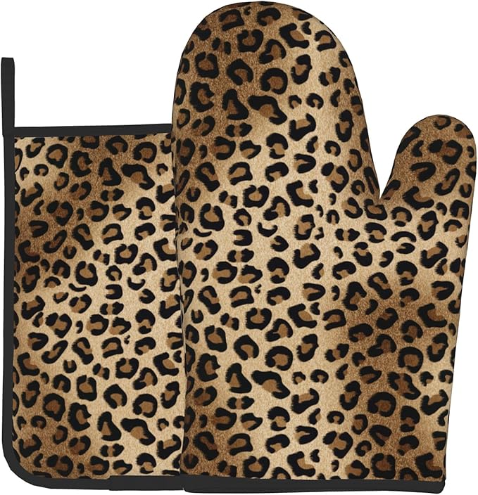Leopard Print Oven Mitts by DZGlobal