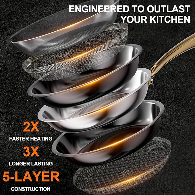 FogDream 10 Inch Stainless Steel Frying Pan - Image 4