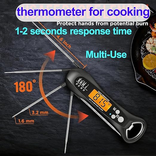 Instant Read Meat Thermometer for Cooking – Waterproof Digital Food Thermometer - Image 4
