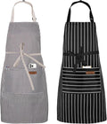 Serrenf 2 Pack Apron, Cooking Kitchen Aprons, Adjustable Bib Apron by serrenf