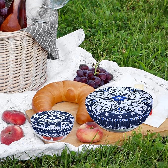 5 Pieces Bowl Covers Reusable, 5 Size Elastic Cloth Bowl Covers - Image 7