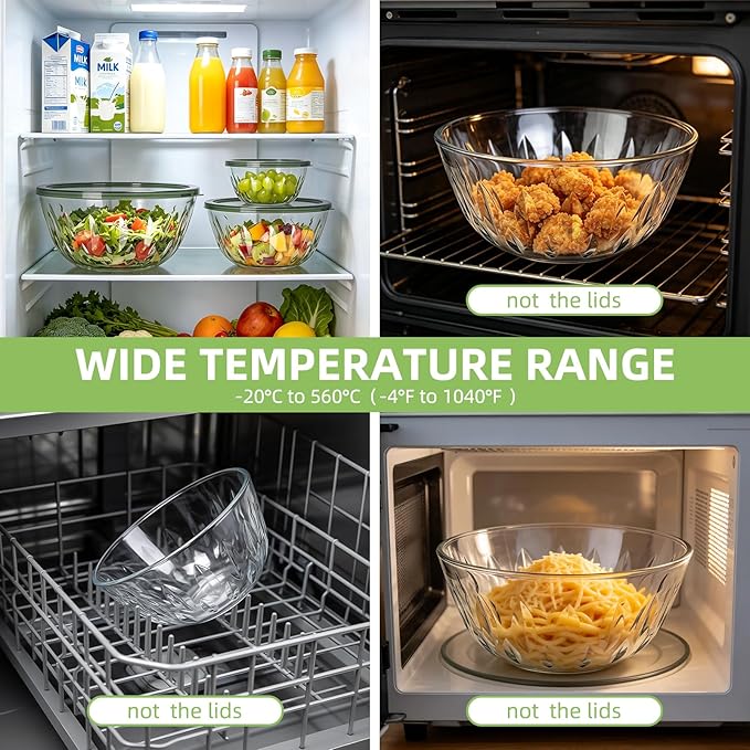 Luvan 5-Pack Glass Mixing Bowls - Image 5