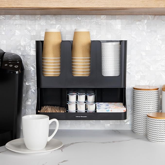 Mind Reader Cup and Condiment Station, 13 Inch Countertop Coffee Bar Organizer - Image 6