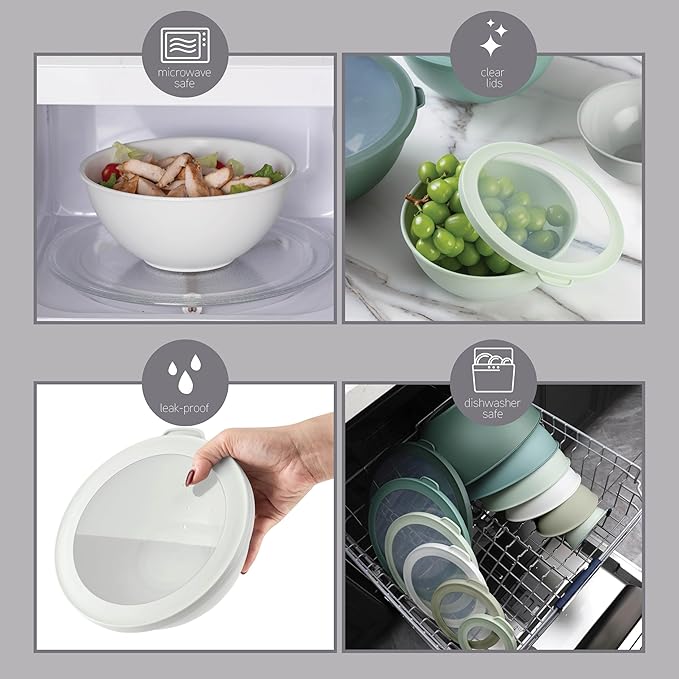 COOK WITH COLOR Mixing Bowls with TPR Lids - Image 4