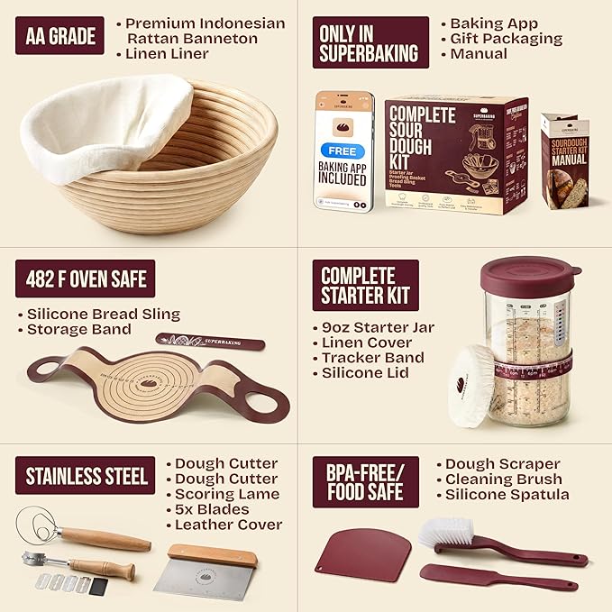 Superbaking Sourdough Starter Kit, Sourdough Bread Baking Supplies, Sourdough - Image 3