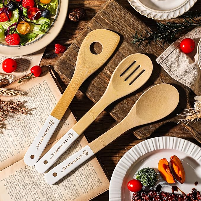 Wooden Spoons for Cooking Bamboo Utensils Set - Image 7