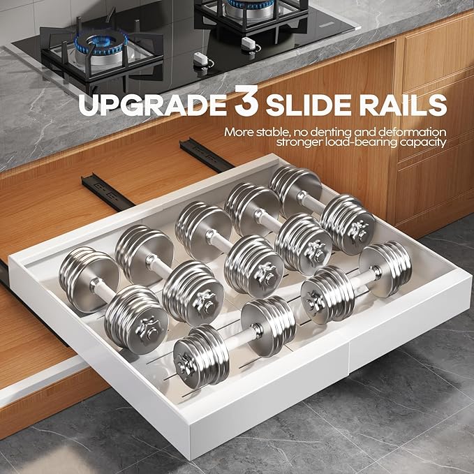 Seinloes 2 Pack Expandable Pull Out Cabinet Organizer 21" Deep - Image 5