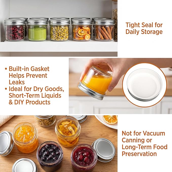 QAPPDA 4oz Glass Jars With Lids, Small Mason Jars Wide Mouth, Mini Canning Jars - Image 5