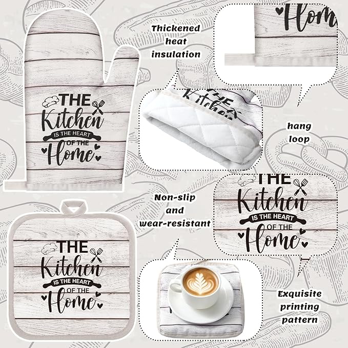 Fourluoo 10 Pcs Farmhouse Kitchen Decor and Accessories Set 4 Kitchen Towels 2 - Image 5