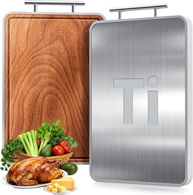 Titanium Cutting Boards For Kitchen, Ebony Wood Cutting Board, Double Sided by Unknown