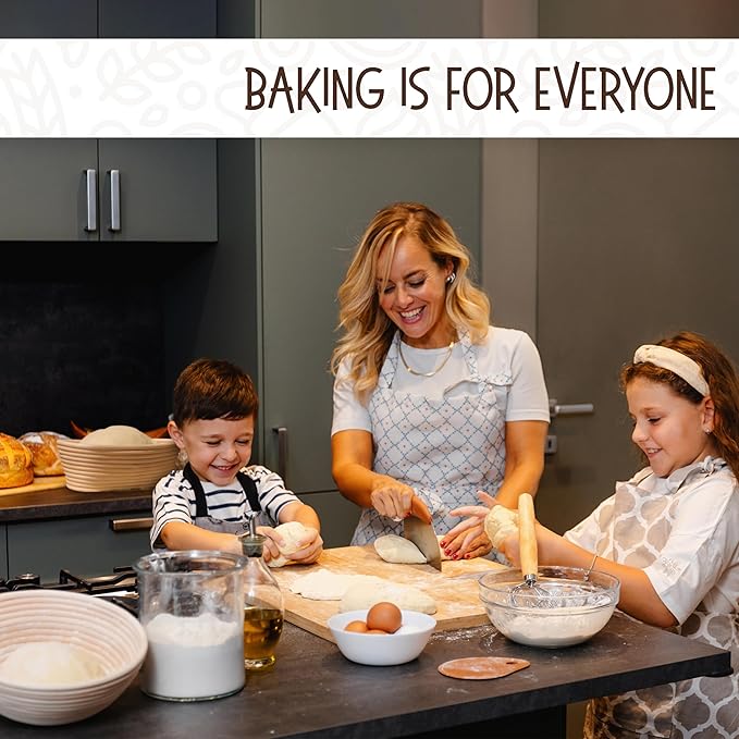 Superbaking Sourdough Proofing Basket Gift Set, Round 9" & Oval 10" Banneton - Image 9
