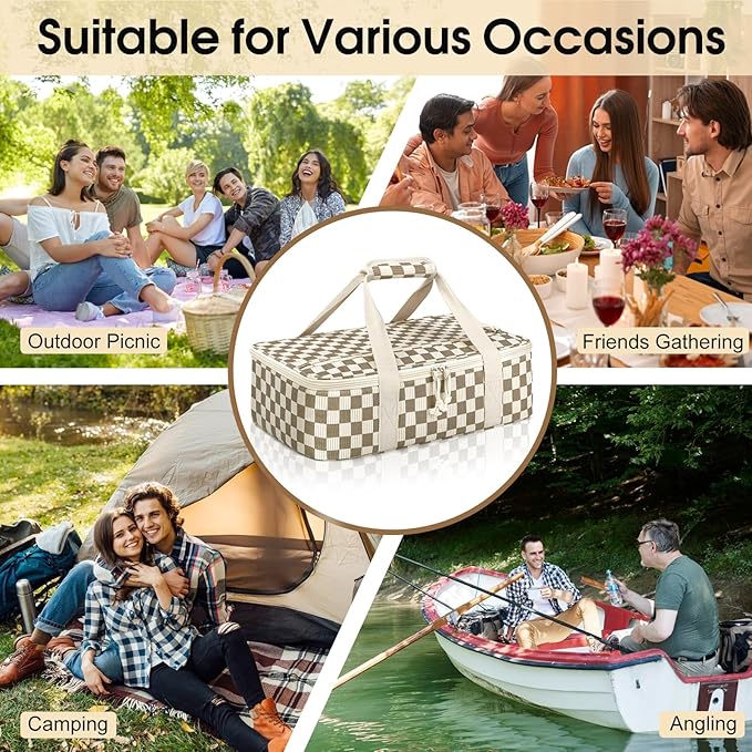 Corduroy Casserole Carrier, Insulated Lasagna Lugger - Image 5