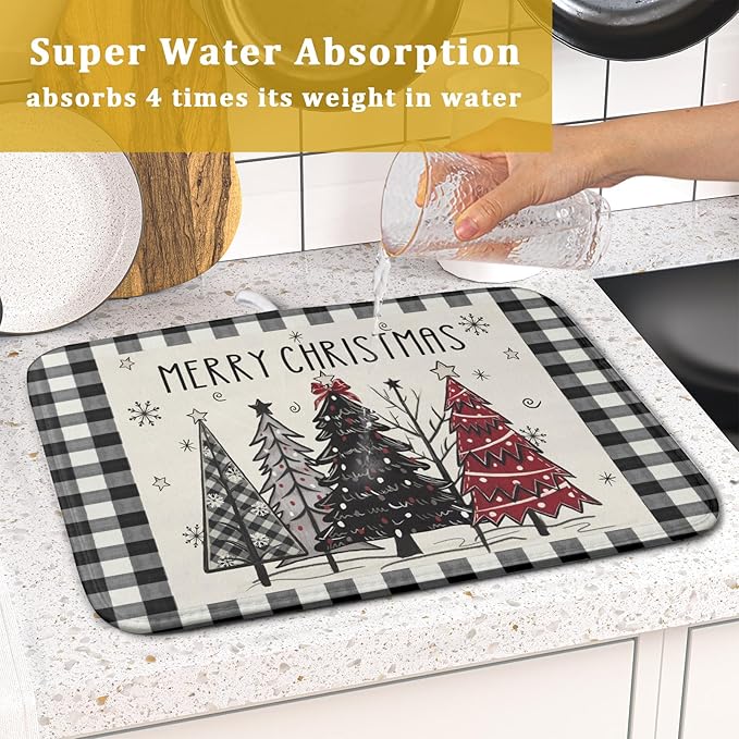 Merry Christmas Tree Dish Drying Mat - Image 7