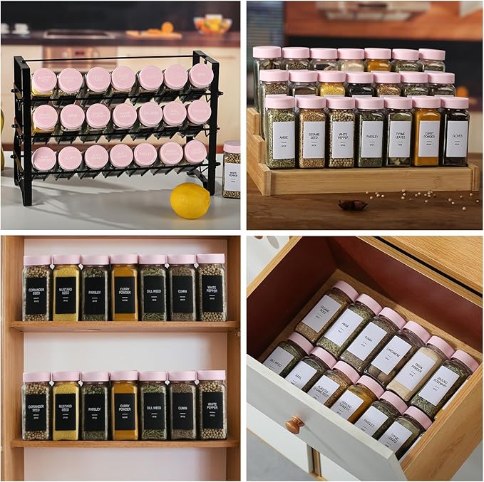 24 Glass Spice Jars with Labels, Spice Jar Set, 4oz Seasoning Containers - Image 6