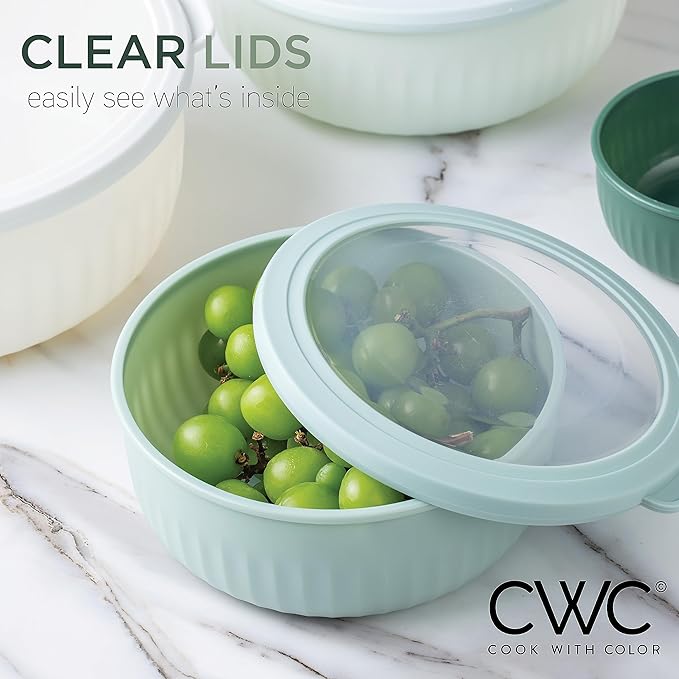 COOK WITH COLOR Prep Bowls with Lids- Wide and Deep Nesting Plastic Small - Image 6