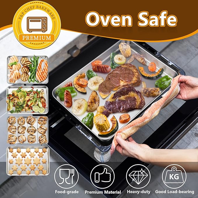 P&P CHEF 16 Inch Stainless Steel Baking Sheet - Image 7