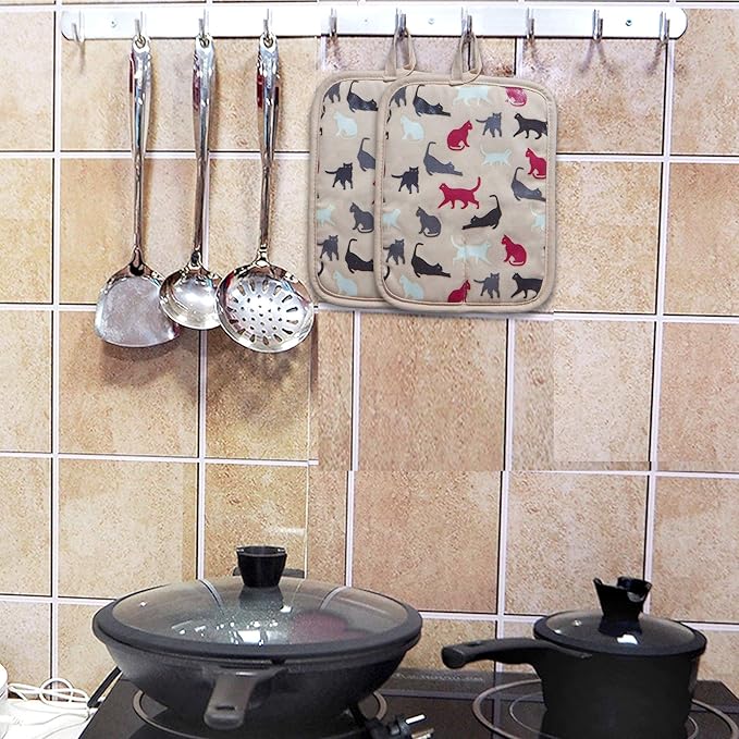 Pot Holders Set of 2 Heat Resistant 480 ℉ Kitchen Non Slip Clear Silicone - Image 7