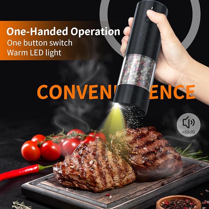 1Pc Electric Salt and Pepper Grinder USB Rechargeable - Image 2