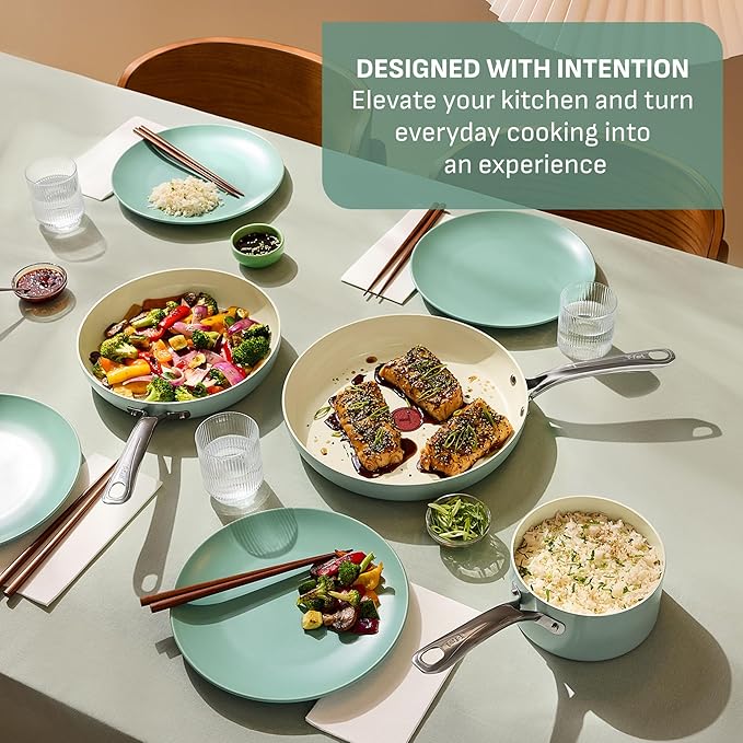 T-Fal Inspire Ceramic Nonstick Frying Pan 2-Pc Set, Oven Broiler Safe up to - Image 2