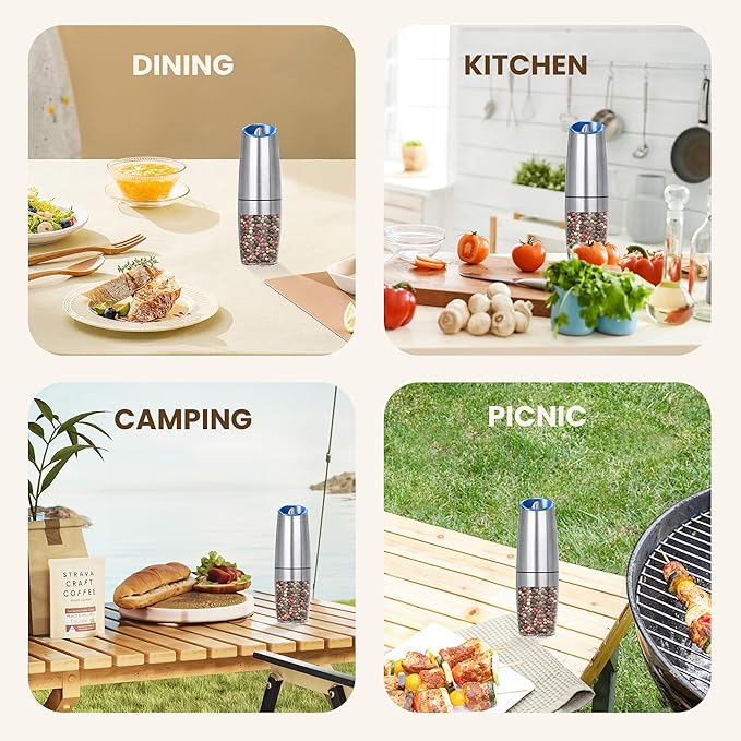 Gravity Electric Salt And Pepper Grinder, Automatic Salt And Pepper Grinder - Image 7
