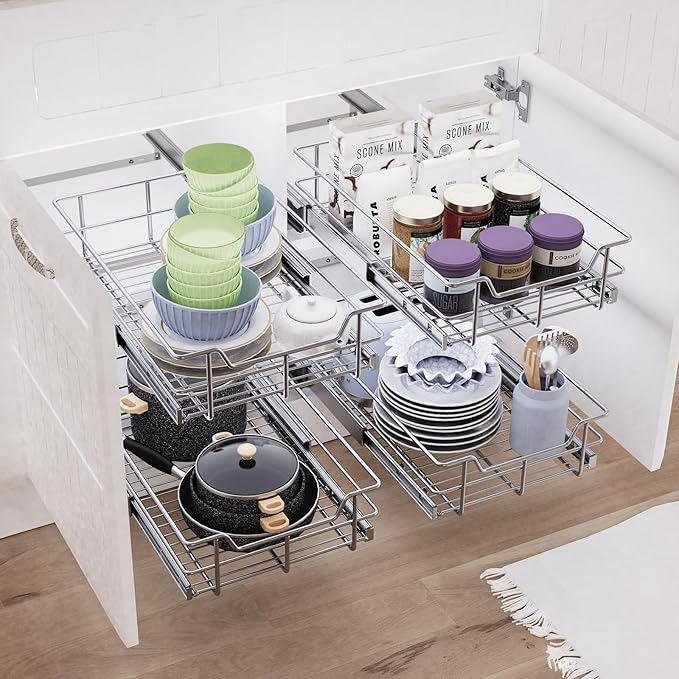 Pull Out Cabinet Organizer 11" W X 22" D, Slide Out Drawers - Image 6