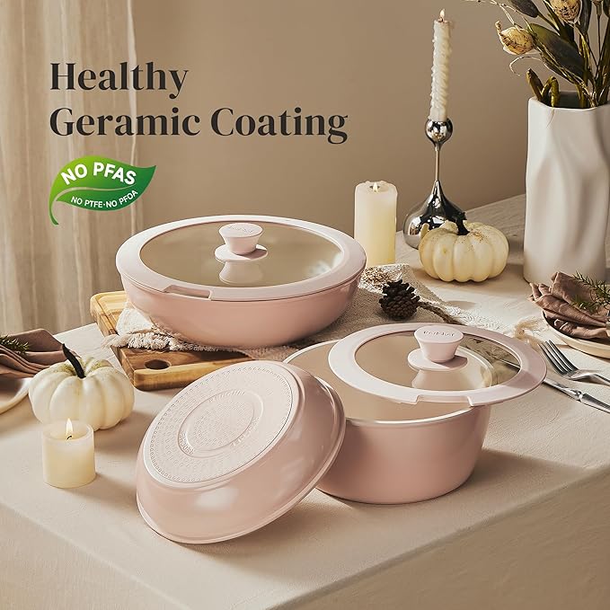 Redchef Ceramic Cookware Set, Removable Handle Pots and Pans Non-Stick - Image 5