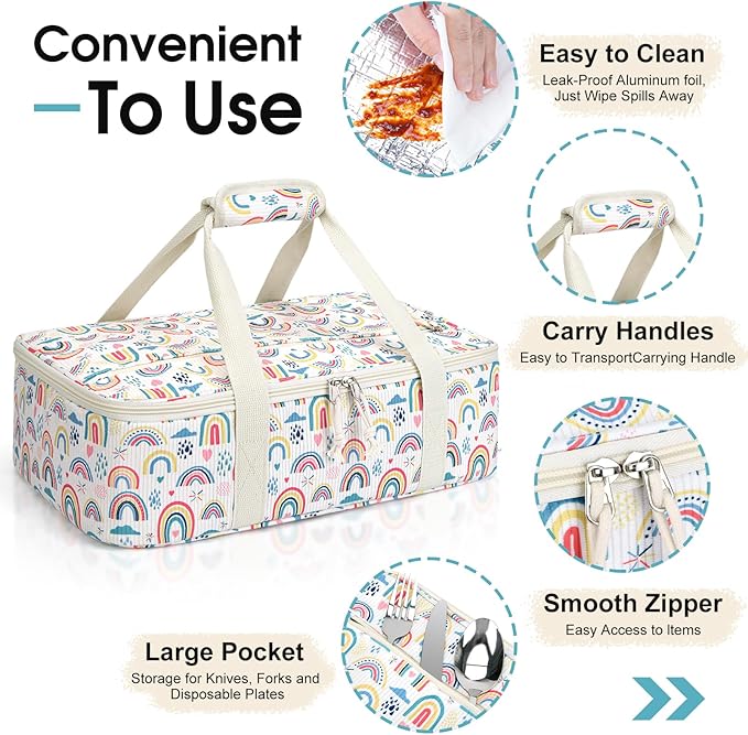 Corduroy Casserole Carrier, Insulated Lasagna Lugger - Image 3