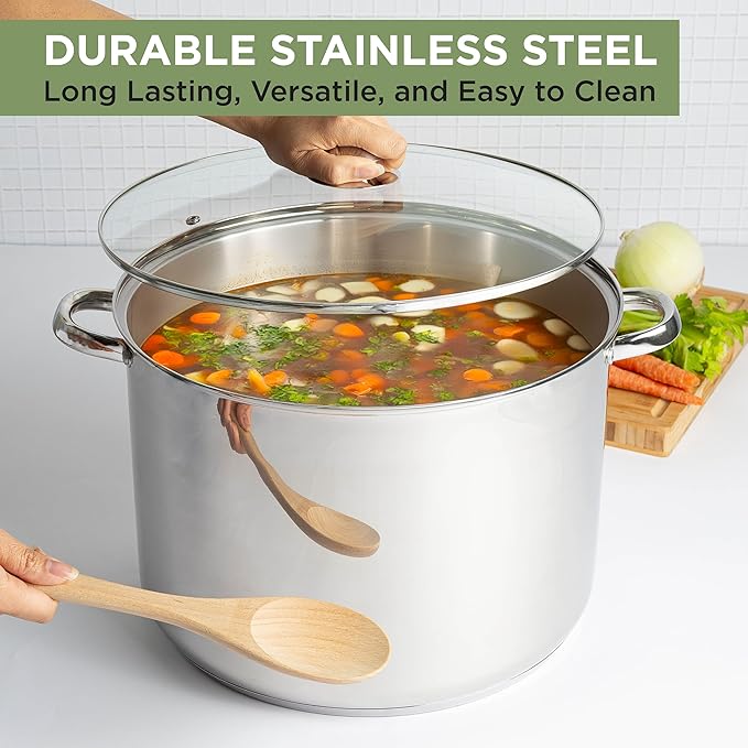 Ecolution Stainless Steel Stock Pot, Encapsulated Induction Ready Cooking Pot - Image 2
