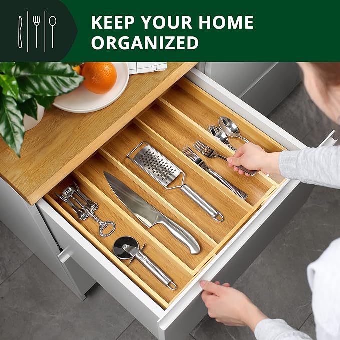 ROYAL CRAFT WOOD Luxury Bamboo Kitchen Drawer Organizer - Image 6