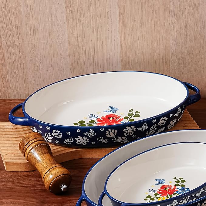 Baking Dish Casserole Dish Ceramic Au Gratin Baking Dish Lasagna Pan Oval - Image 6