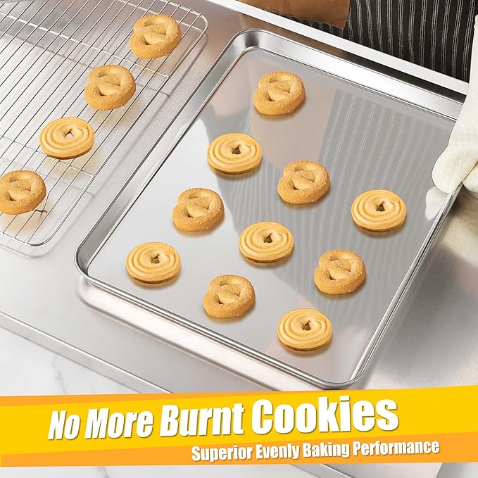 Homikit 2 Pack Baking Sheet, 16x12 Inches Stainless Steel Cookie Sheets - Image 7
