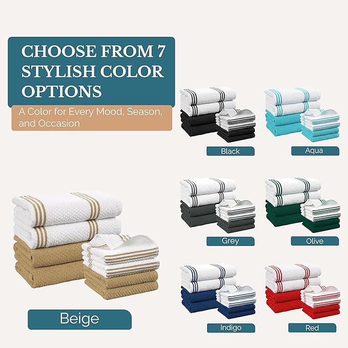 Casa Platino Kitchen Dish Cloths and Dish Towels, Soft and Stylish Helpers - Image 7