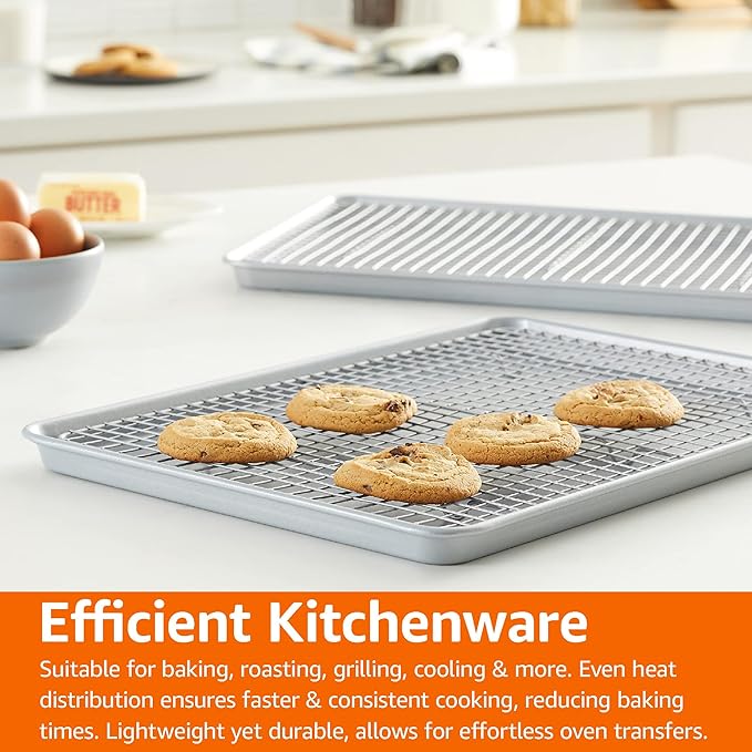 Amazon Basics Ceramic Nonstick Baking Sheets & Cooling Rack Set, Dishwasher Safe - Image 8