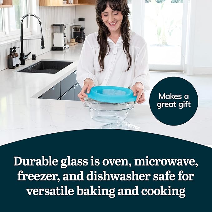 Libbey Baker’s Premium 3 Piece Glass Baking Dish Set, Space Saving Casserole - Image 5