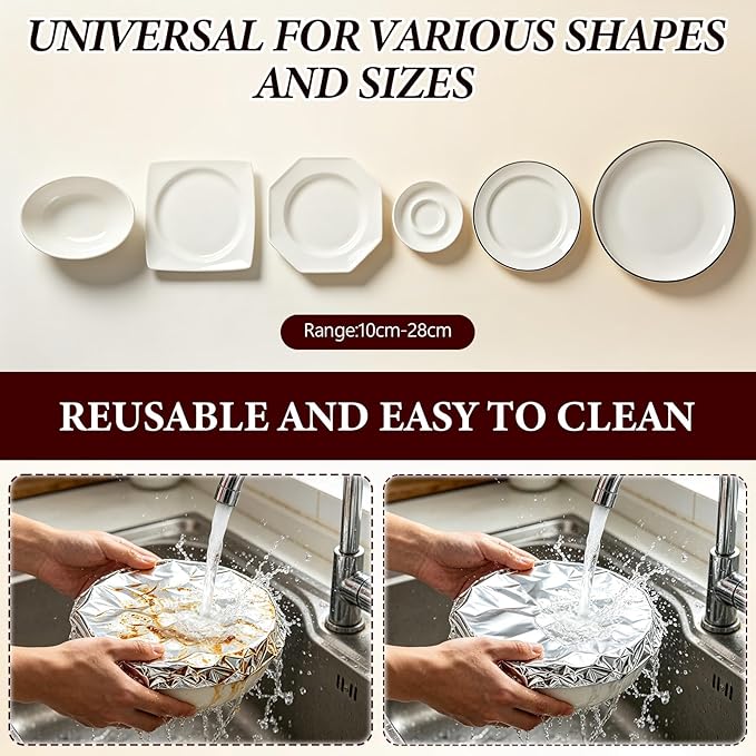 Reusable Aluminum Foil Food Cover, Heat-Insulating, Freshness-Preserving - Image 5