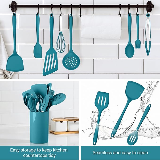 HaWare 11 PCS Silicone Cooking Utensils Set, Heat Resistant Kitchen Utensils - Image 7