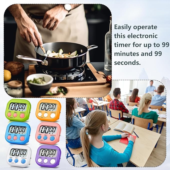 48 Pack Digital Kitchen Timer Magnetic Digital Timer - Image 5