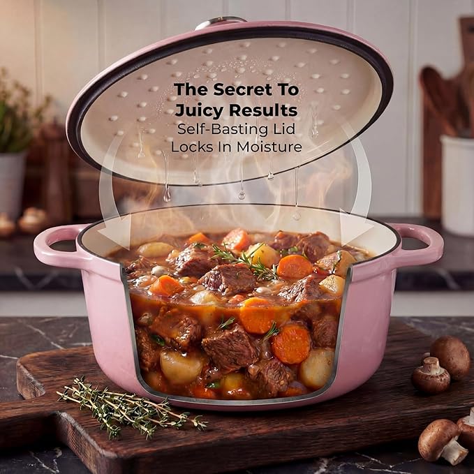 Zulay Kitchen 5 Quart Enameled Cast Iron Dutch Oven Pot - Image 4
