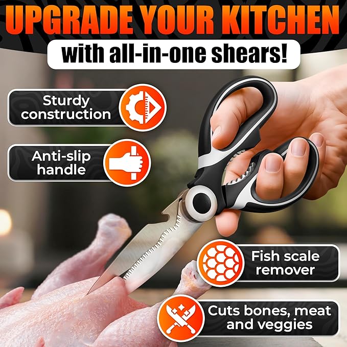 2 Pcs Heavy Duty Kitchen Scissors - Image 4