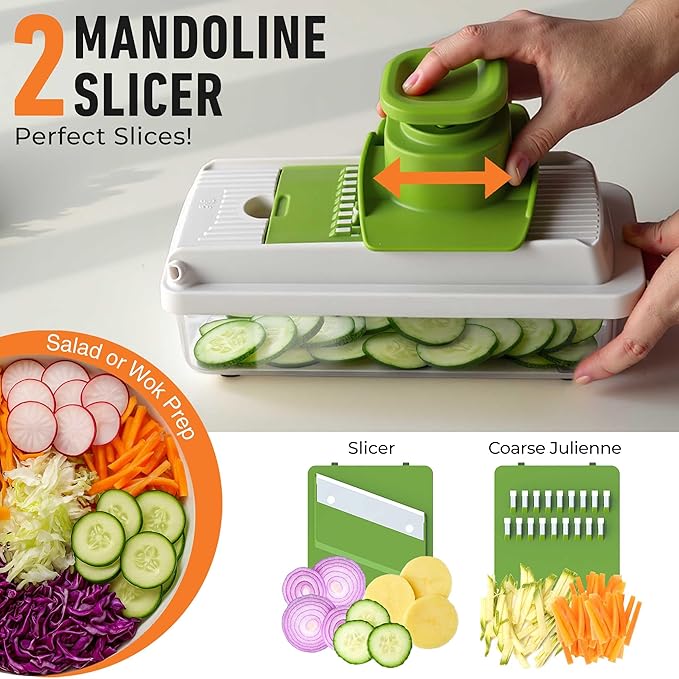 Mueller Vegetable Chopper, Mandoline Slicer, Food Veggie Chopper, Cheese Grater - Image 5